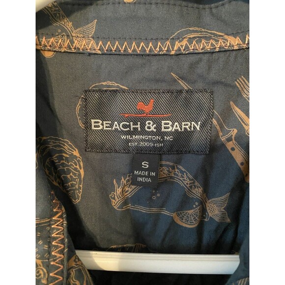 beach & barn button down‎ shirt Surf 'n Turf Woven Shirt Seafarer - size Small - Picture 3 of 8
